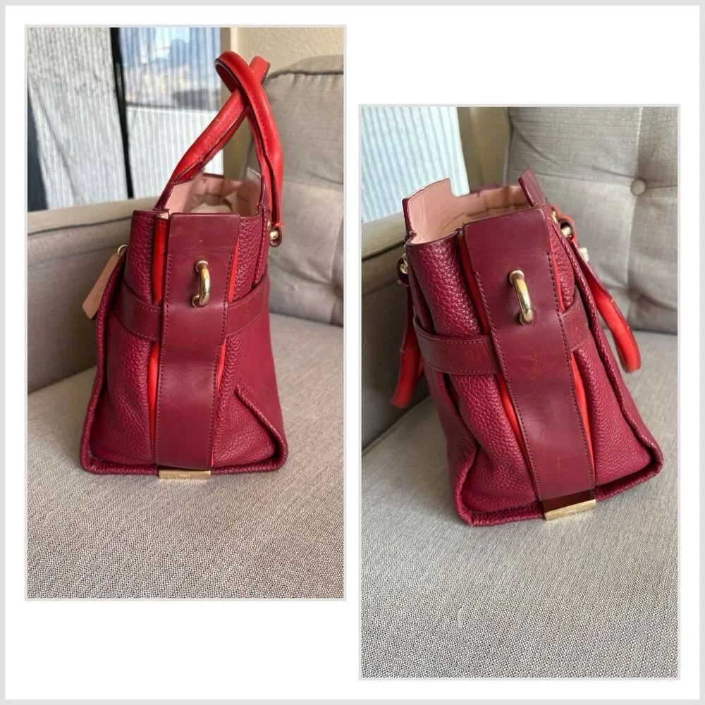 Coach Swagger 32 Carryall Two Tone Leather top-handle Satchel Crossbody bag EUC